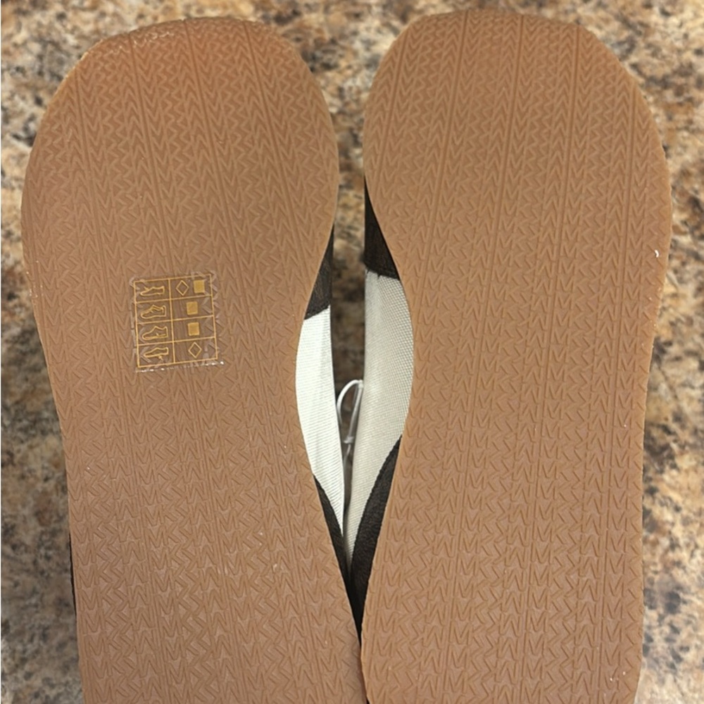 Michael Kors White and Brown Sneakers with Gold Accents - Picture 3 of 3